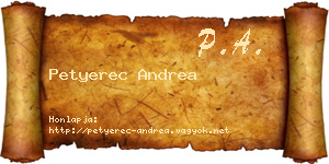 Petyerec Andrea névjegykártya
